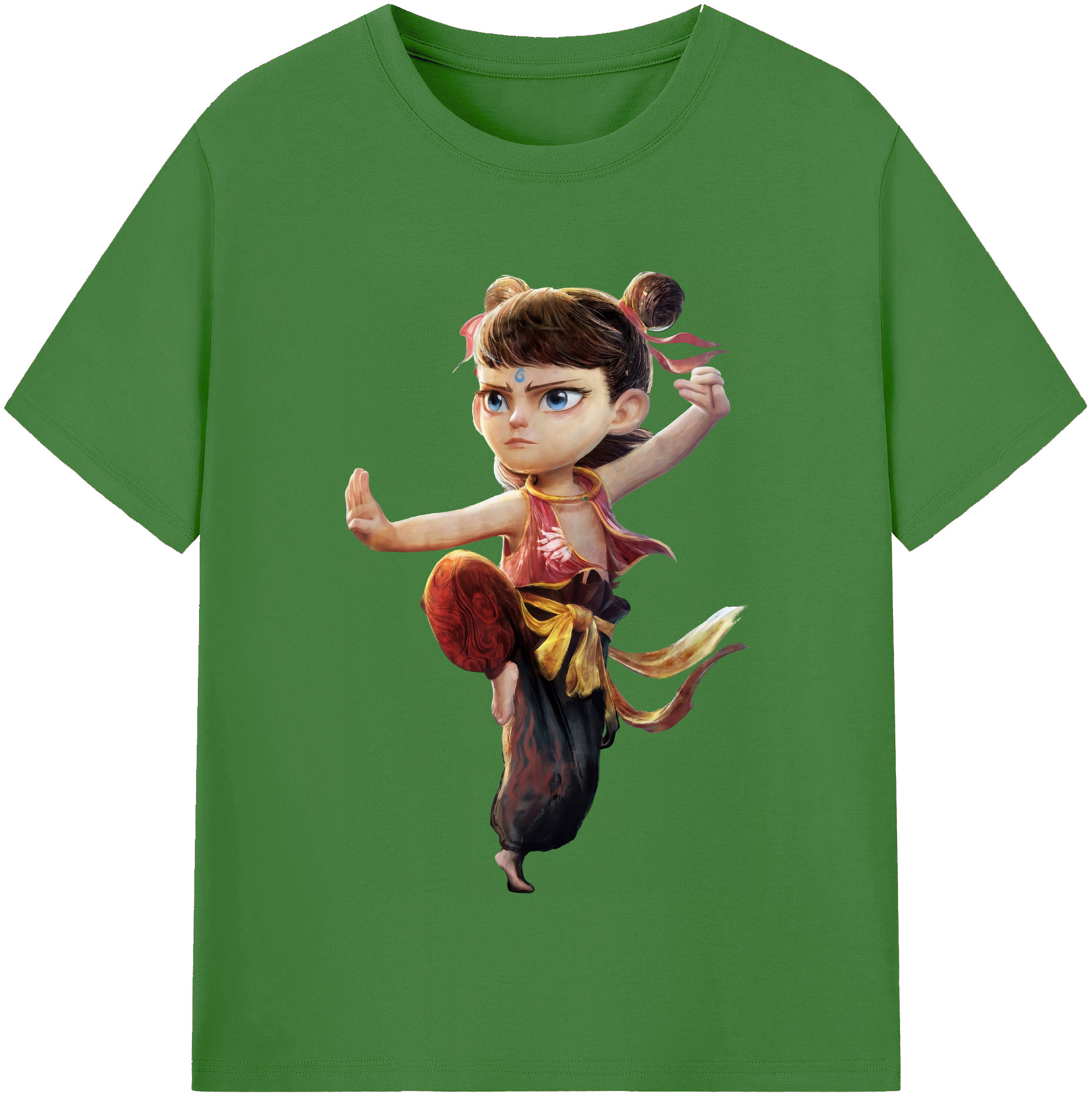 （画像用） Ne Zha 2 ナタ 魔童の大暴れ レディースカジュアルプリントTシャツ（綿100％）